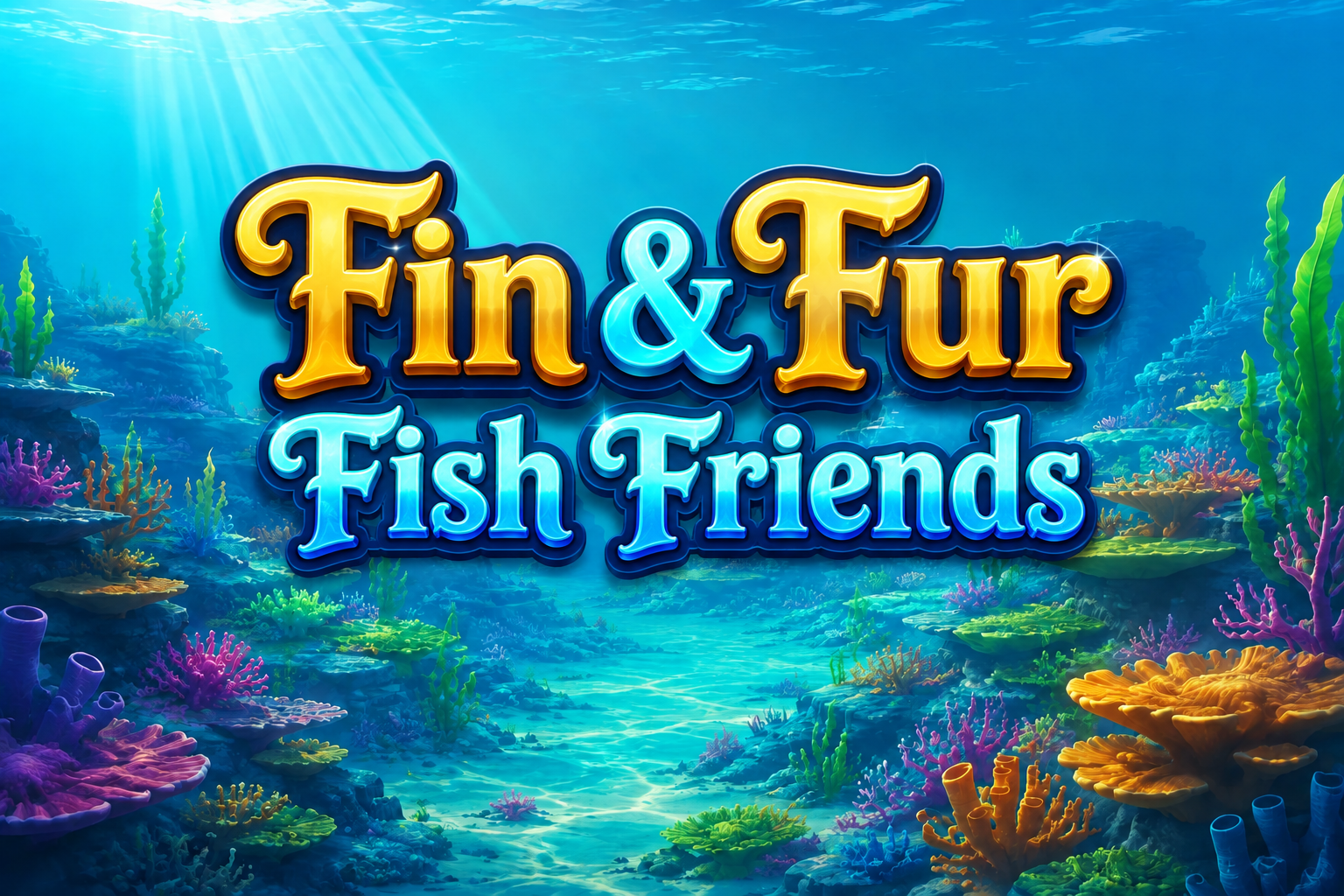 Sunlight streaming into the colorful coral reefs of Fish Friends